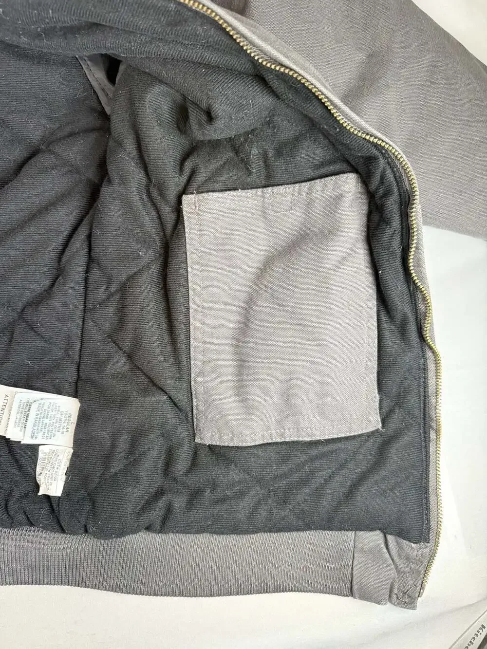 Heritage Workwear Berne Youth 14-16 Gray Canvas Quilted Full Zip Bomber Jacket